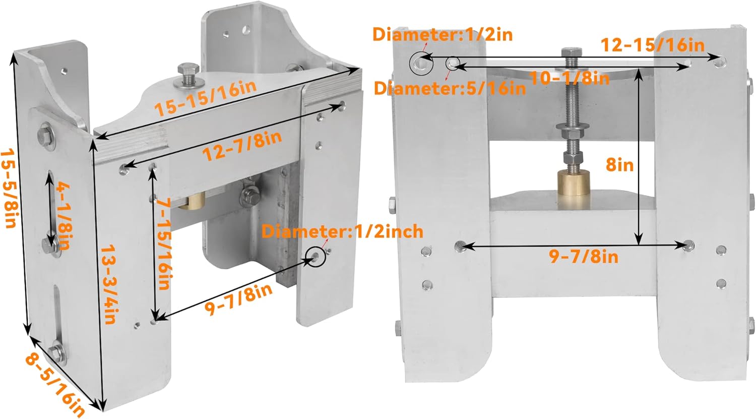 KUAFU 4'' Set Back Jack Plate Manual Power Lift Transom Outboard Boat Motor