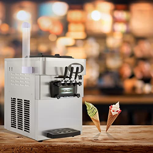 VEVOR Commercial Soft Ice Cream Machine 3 Flavors for Restaurants Snack Bar