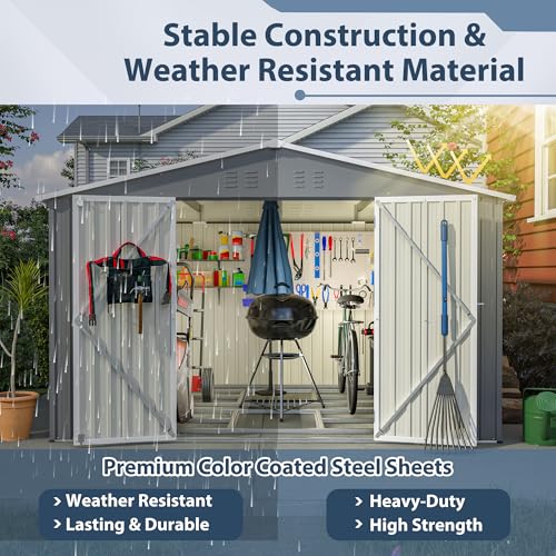 6x4 Ft Outdoor Storage Shed, Heavy-Duty All-Weather Tool Shed with Lockable Doors, Durable Resin Construction for, Patio & Backyard Organization Black
