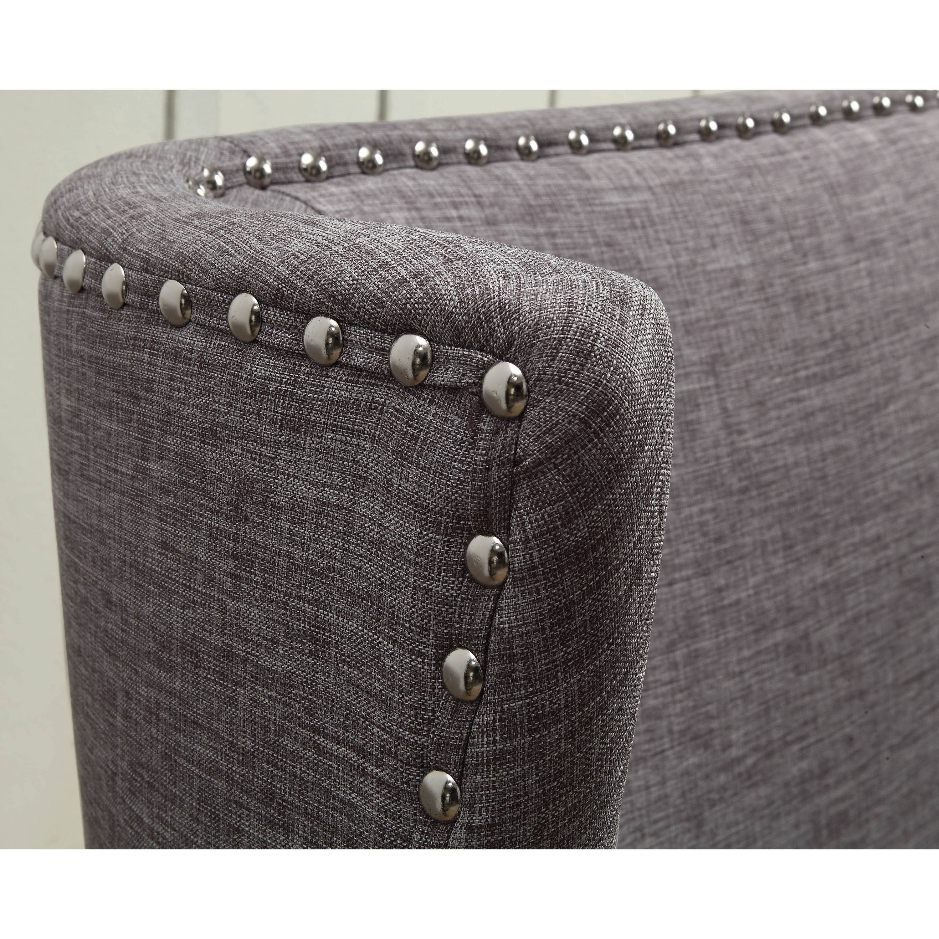Furniture of America Fabric Wingback Loveseat with Nailhead Accents