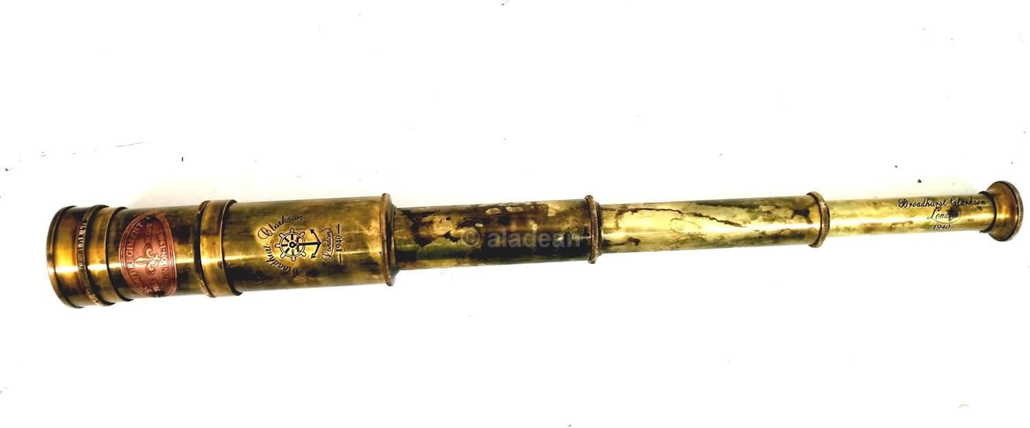 Scout Regiment Brass Telescope 19 London 1940 Broadhurt Clarkson Antique Replica Spyglass Scope High Resolution DF Lens Brilliant Magnification
