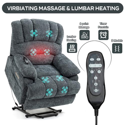 Recliner/Recliner Chairs for Adults/Lift Chair Recliners for Elderly，Massage Recliner with Heat/USB Charge Port Suitable for People up to 6Ft 3In/350lb Range (S1 Beige)…