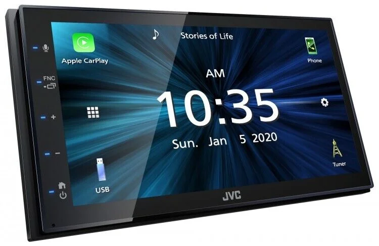 JVC KW-M560BT 6.8" Bluetooth Digital Media Car Play/Android Receiver+Backup Cam Bundle