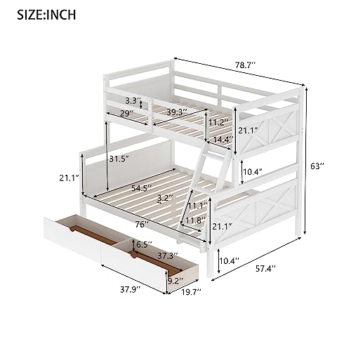 Twin Size Loft Bed with Wardrobes and 2-Drawer Desk,Multifunction Storage Wood Bunk Bed Frame,w/Cabinet,Space-Saving Design,Slat Support,for Kids Teens Girls Boys Bedroom,Gray
