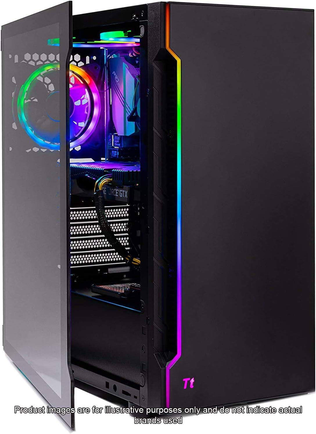 SkyTech Shadow Gaming Computer PC Desktop – Intel Core i5 9400F 2,9GHz, GTX 1650 4G, 500GB SSD, 8GB DDR4 3000MHz, RGB Fans, Windows 10 Home 64-bit, 802.11AC Wi-Fi