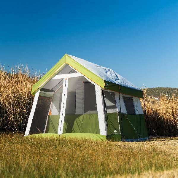 Ozark Trail 8-Person Family Cabin Camping Tent with Screen Porch and Carry Bag