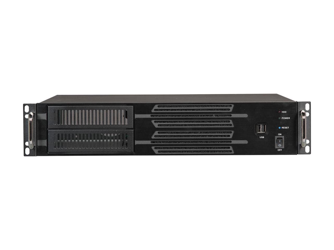 Athena Power RM-2U200H Black Aluminum / Steel 2U Rackmount Server Case