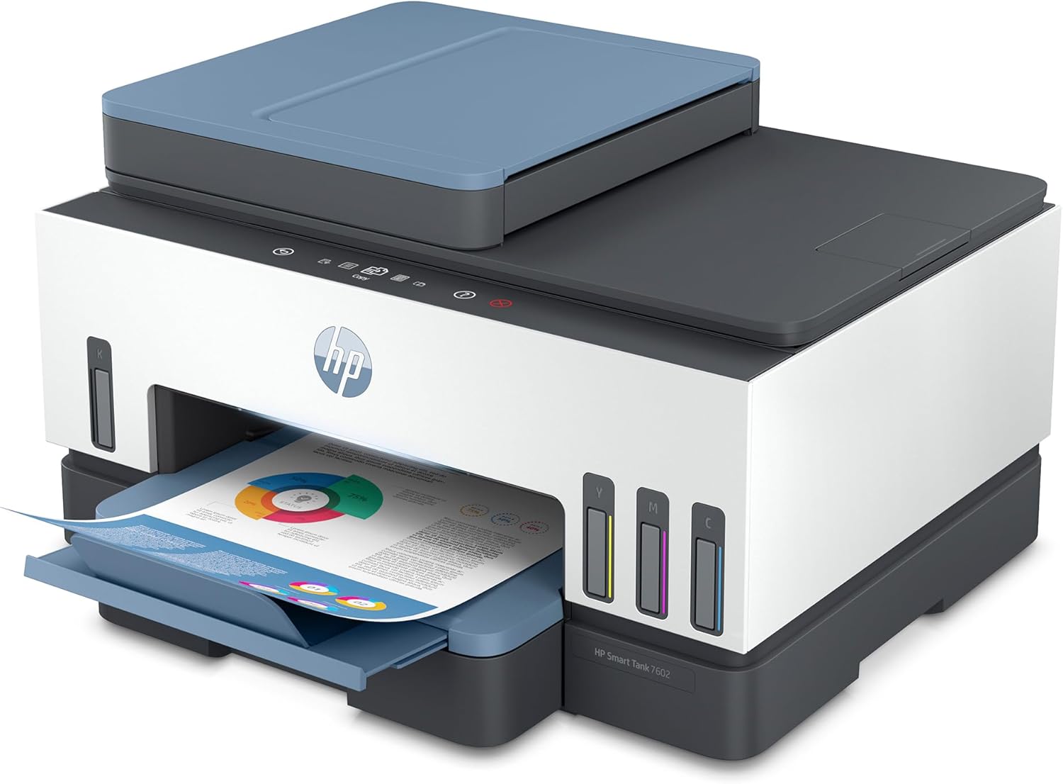 HP Smart Tank 7602 Wireless All-in-One Ink Tank Printer with 2 years of ink included,Print, scan, copy, fax, Best-for-home, Refillable ink tank (28B98A)