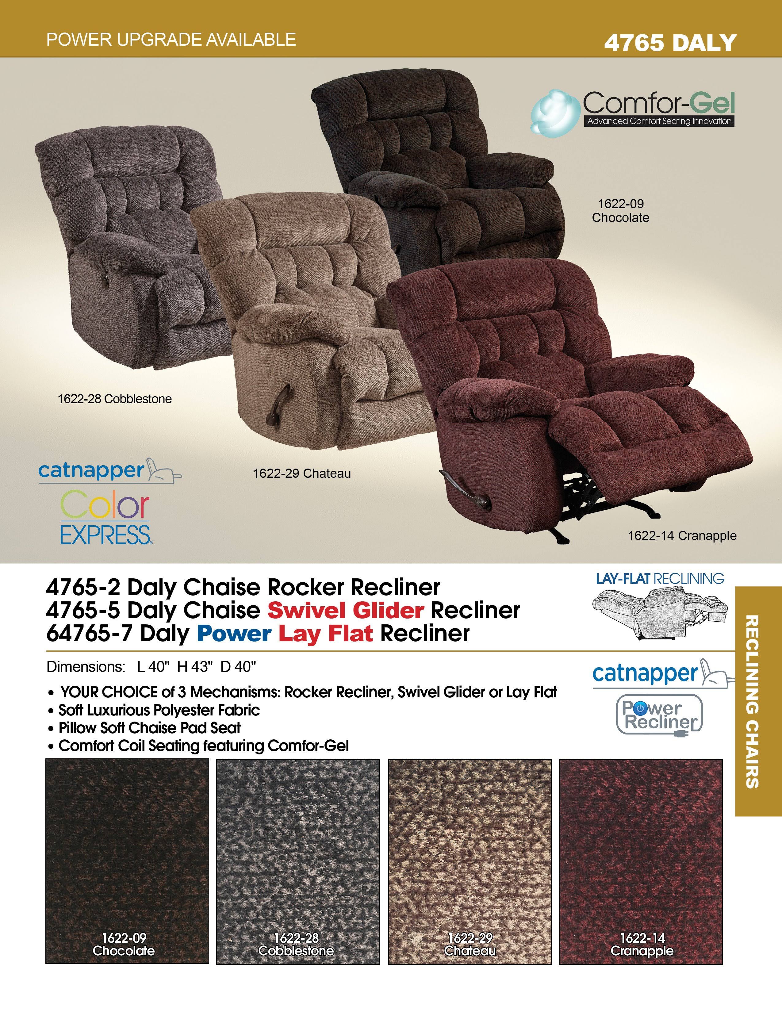 Catnapper Daly Chaise Rocker Recliner - Cobblestone