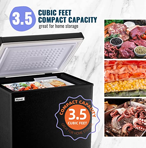 WANAI Chest Freezer 7 Temp Adjustable Control Top Open Door Deep Freezers