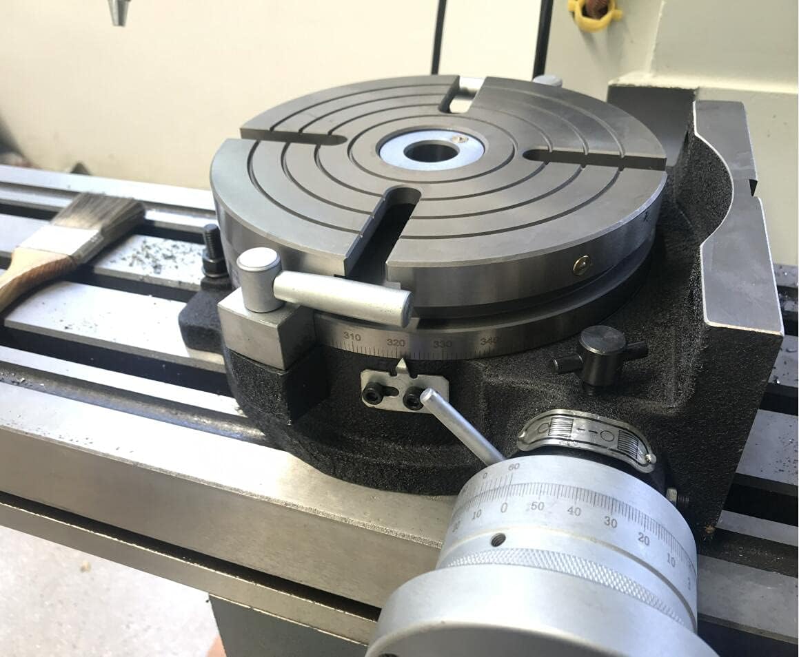 KAKA Industrial 8” Rotary table TSL Vertical & Horizontal MT3 Center Sleeve Rotary Table 4 slot Precision Milling Table(HV-8)