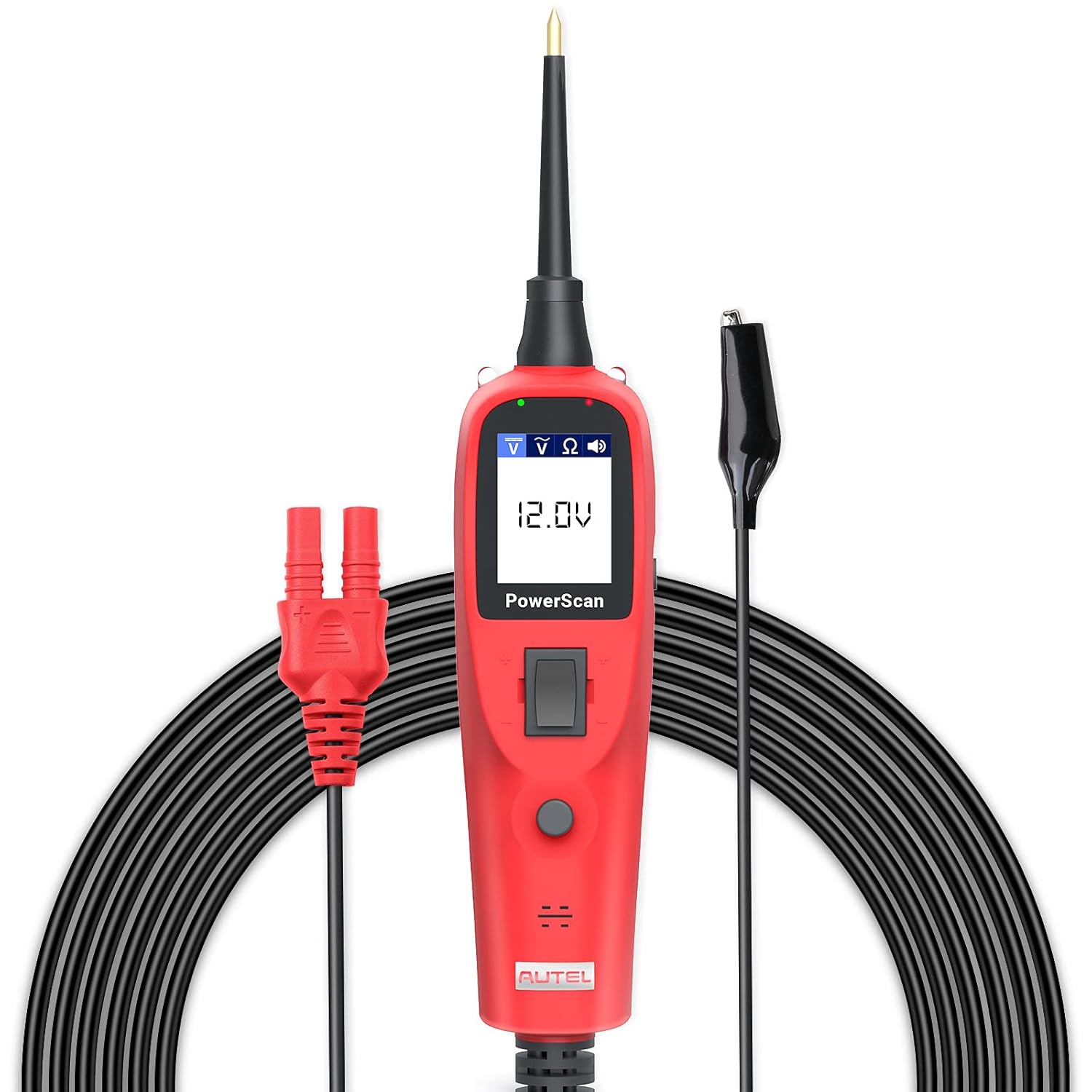 Autel Power Circuit Probe Kit, PS100 Powerscan Automotive Circuit Tester, Electrical System Diagnosis Tool Car Voltage Tester Digital Voltmeter Red