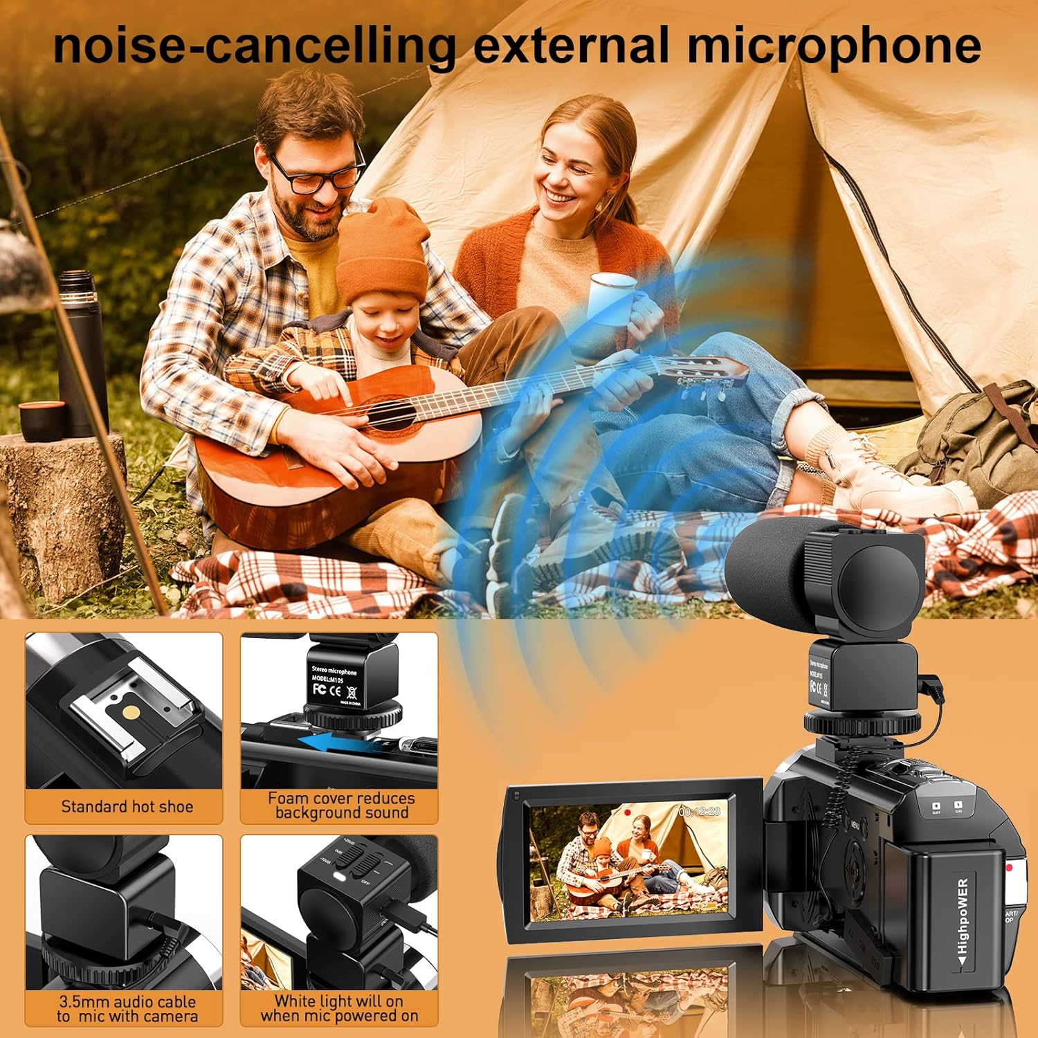 Video Camera Camcorder for YouTube, Aasonida Digital Vlogging Camera FHD 1080P 30FPS 24MP 3.0 Inch 270° Rotation Screen Video Recorder with Microphone, Remote Control, 2 Batteries