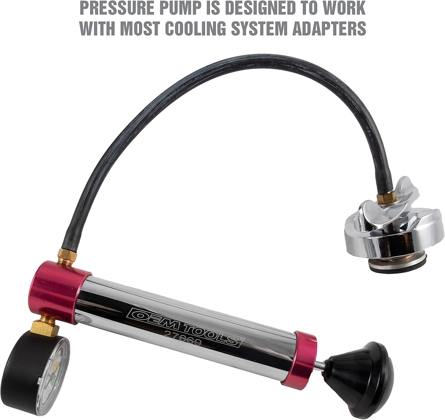 OEMTOOLS 27068 Universal Cooling System Pressure Test Kit, 1 Pack, Full Kit