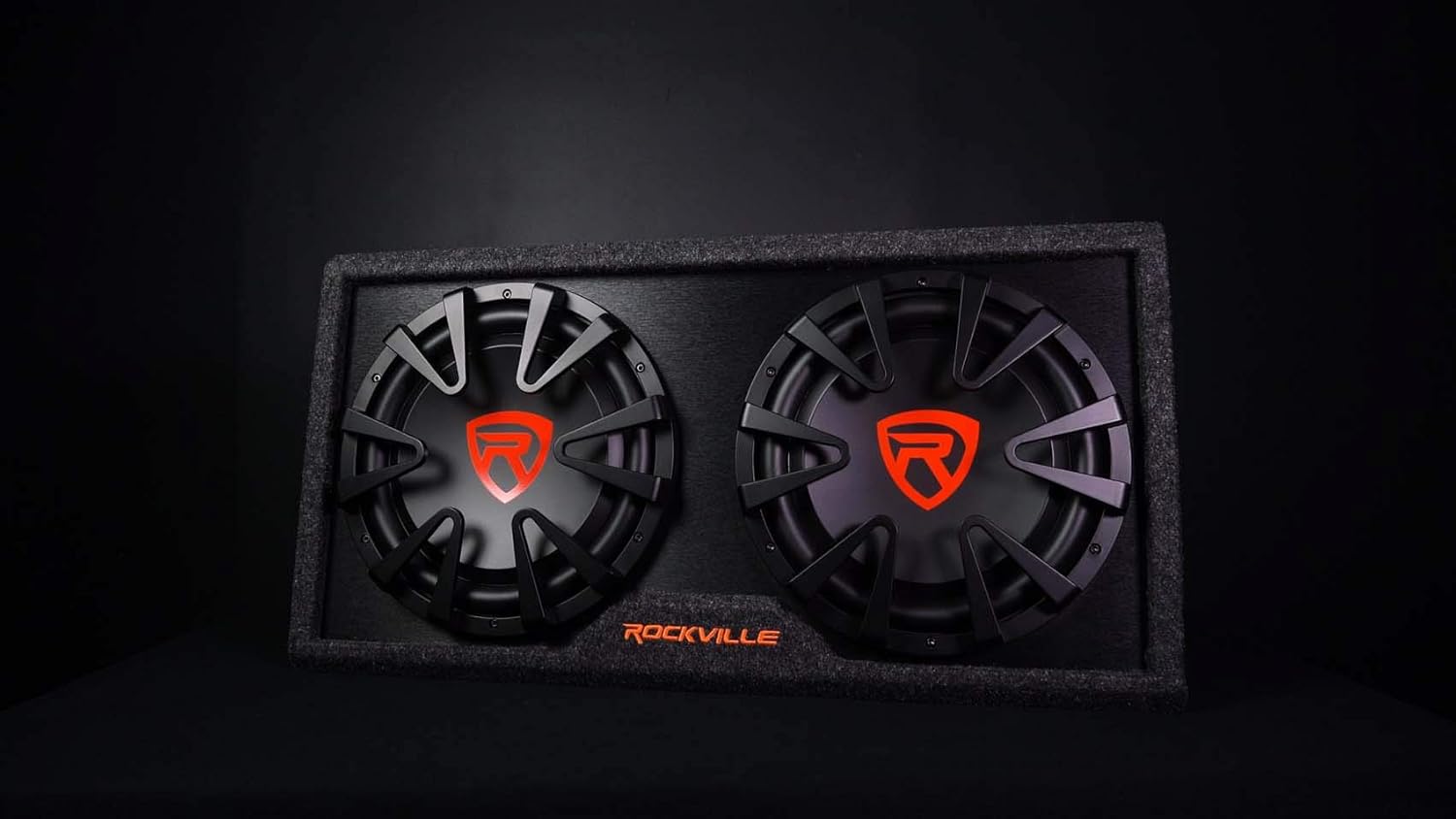 Rockville RG212CA Dual 12 inches Slim Vented Powered Car Subwoofer Enclosure 2000 Watt