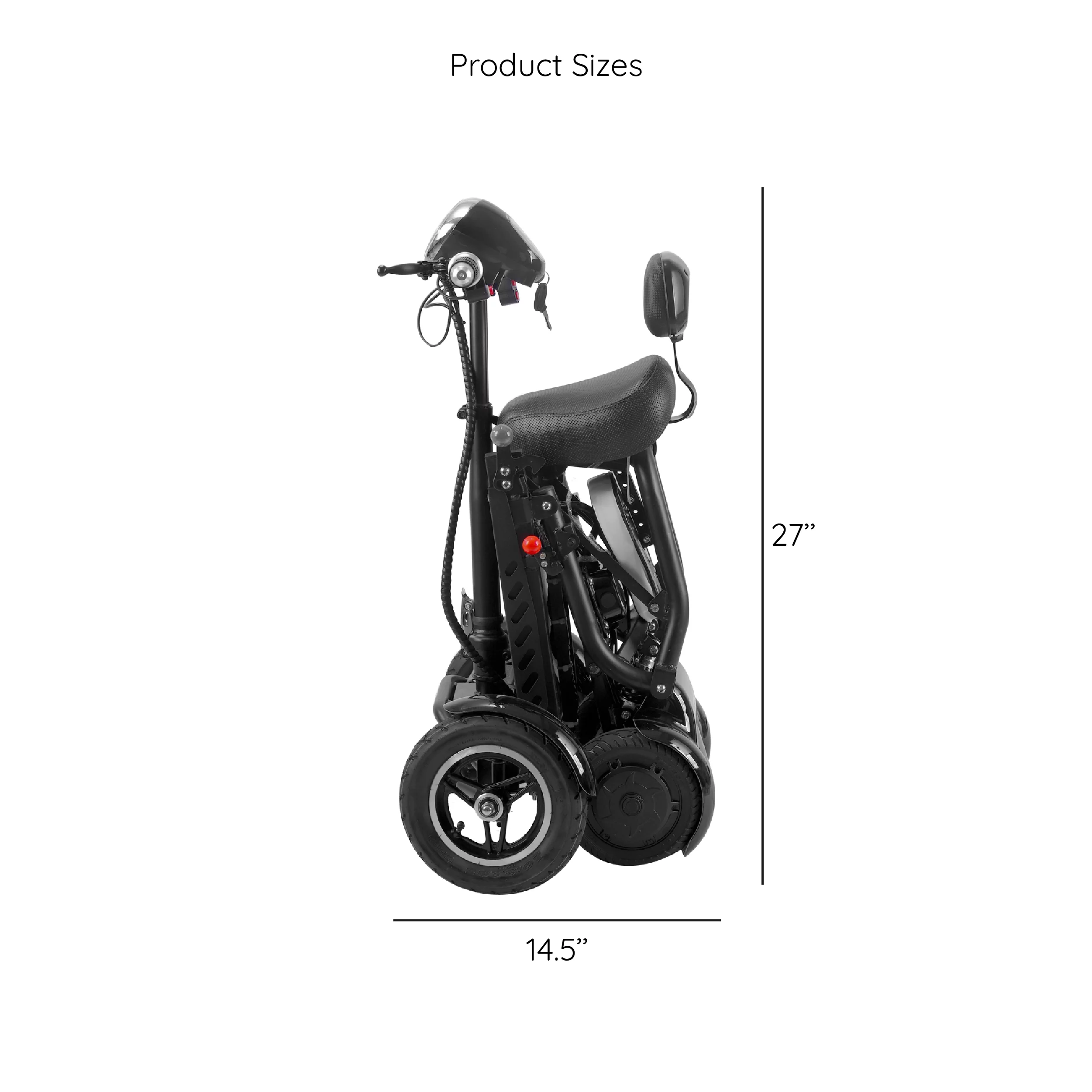 Bangeran Electric Mobility Scooter, 4 Wheel Foldable Portable, Up to 12 Miles - Blue