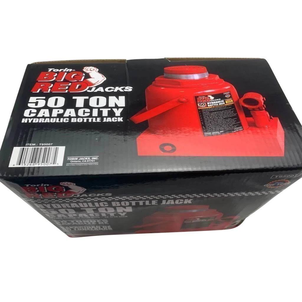 Torin Big Red 50 Ton Capacity Heavy Duty Hydraulic Industrial Steel Bottle Jack