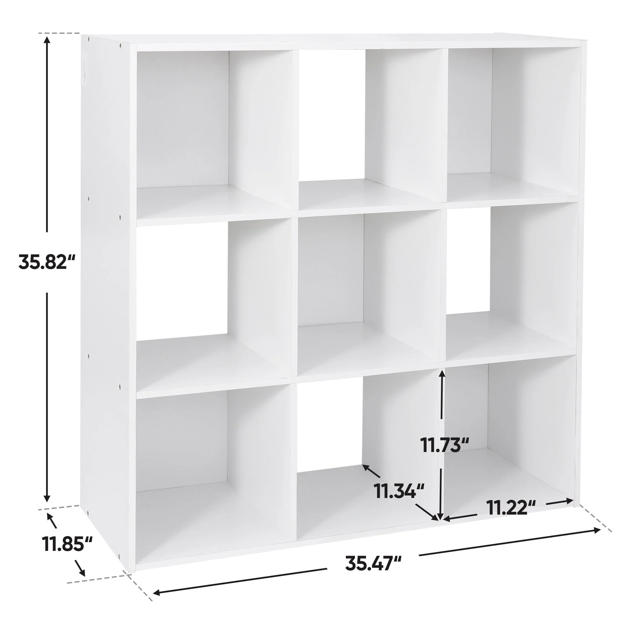 ZENY 9 Cubes Wooden Cube Organizer Bookcase Cubecials Cabinet Storage (Black)