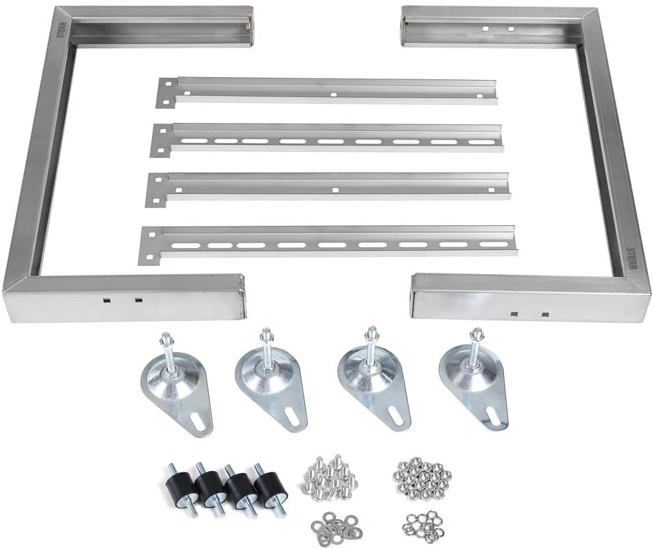 HSA500 - Support Bracket for Air Conditioner or Heat Pump, Adjustable Size, Floor Stand Ground Mounting Bracket, Stainless Steel, Stand for Outdoor AC Unit, Heavy Load 1100 lbs