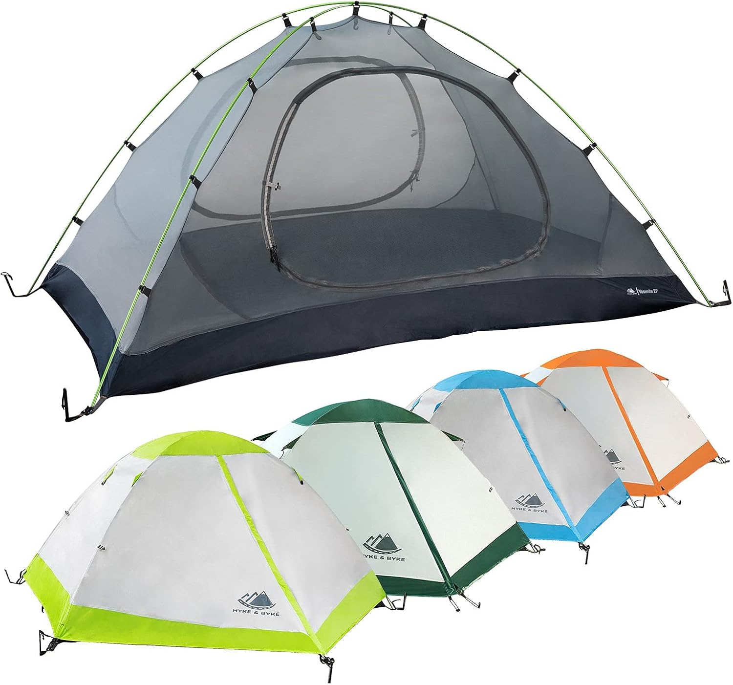 Hyke & Byke Yosemite Hiking & Backpacking Tent - 3 Season Ultralight, Waterproof Tent for Camping w/Rain Fly and Footprint - 1 Person or 2 Person