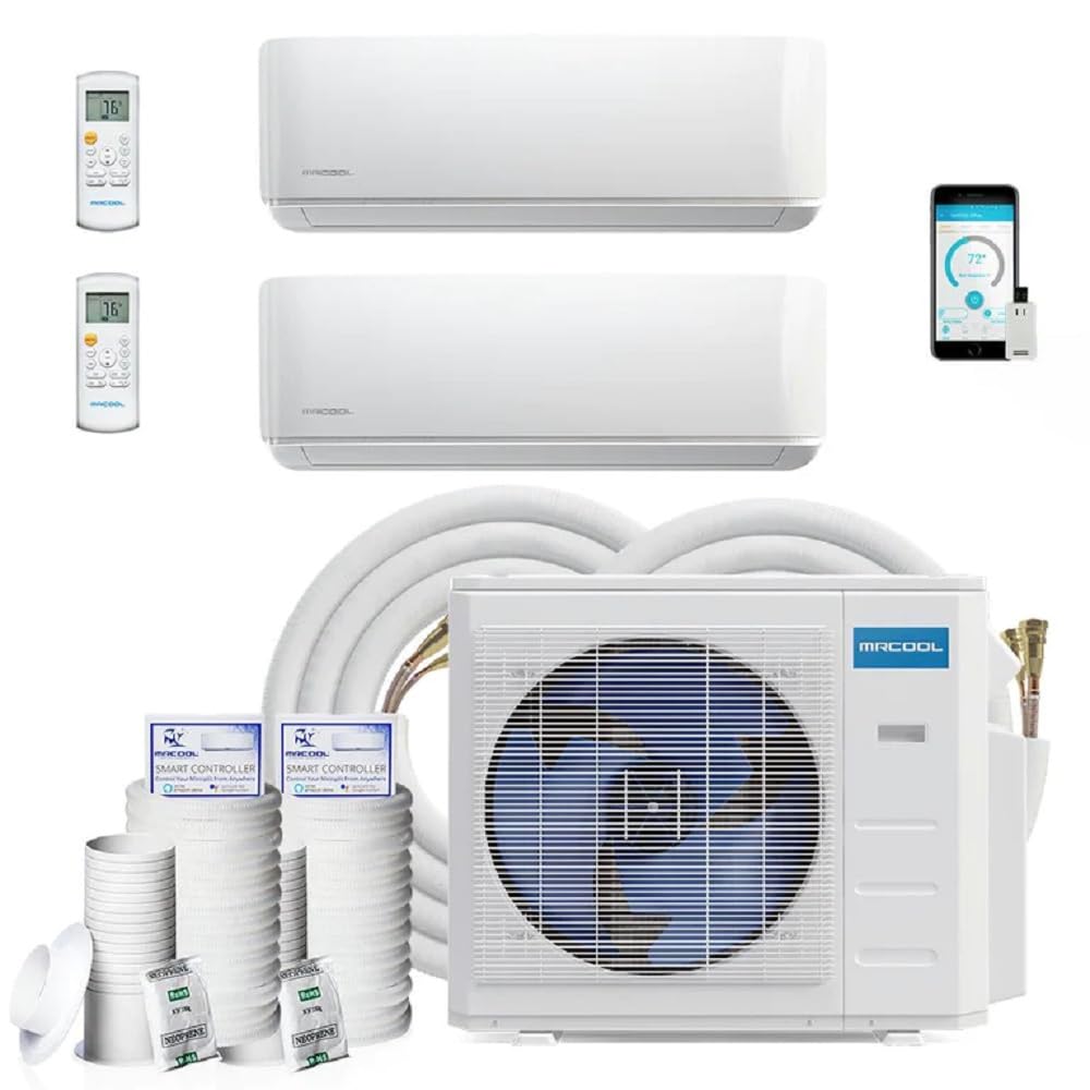 ‎MRCOOL DIYM218HPW00C11 DIY Series Ductless Mini Split Air Conditioner Dual Zone, White