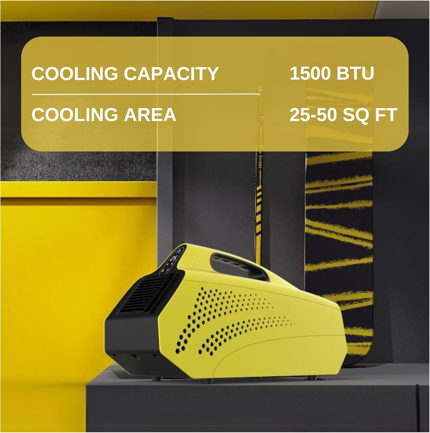 Tent Air Conditioner, 1,500 BTU Portable AC Unit with 3-Speed Fan for Room Outdoor Camping Van RV, Windowless and Dual Hoses, Small and Lightweight