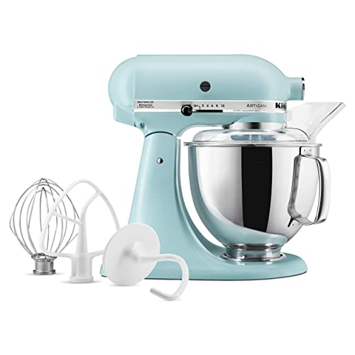KitchenAid Artisan Series 5 Quart Tilt Head Stand Mixer with Pouring Shield KSM150PS, Removable bowl, Aqua Sky