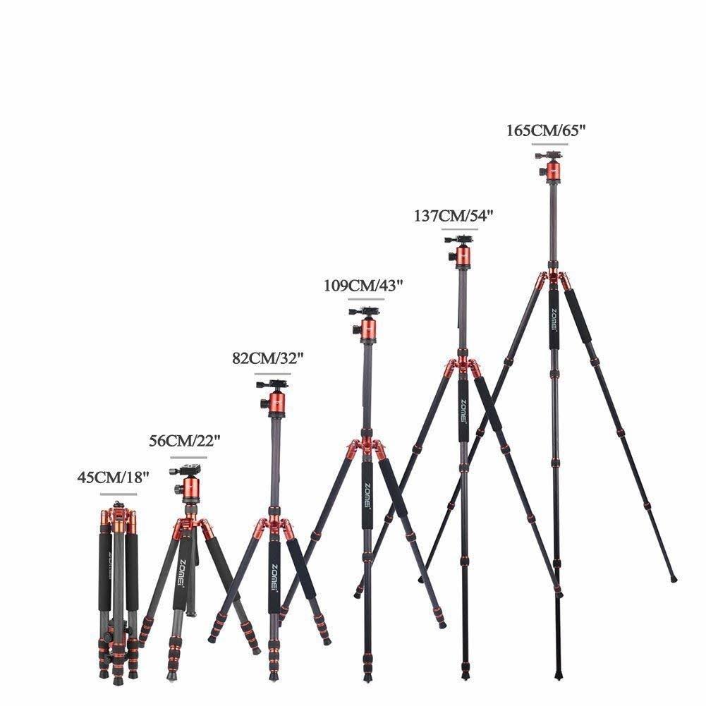 Zomei Light Weight Portable Carbon Fiber Travel Complete Tripod Come with Ball Head Carry Case for Digital/Camcorder/DSLR/SLR/Vi