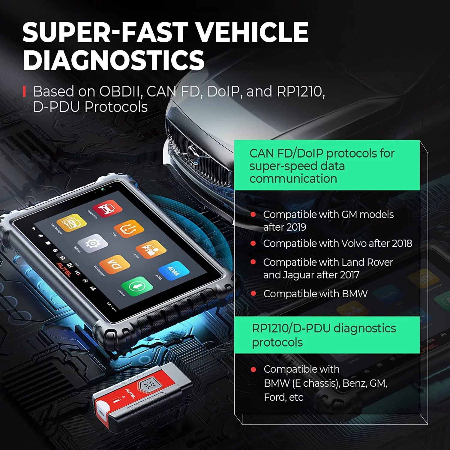 Autel Scanner MaxiSys MS906 Pro-TS Car Diagnostic Scan Tool,TPMS Programming Relearn ECU Coding 36+ Service CAN FD & DoIP Upgrade of MS906 Pro MS906TS MS906BT