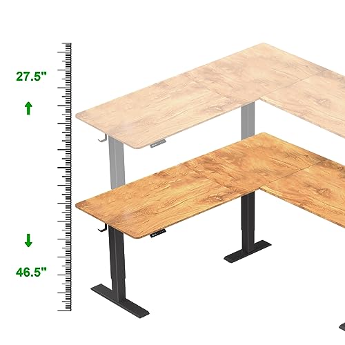 Upgrade Version 63 * 55 inch L Shaped Electric Adjustable Height Standing Desk, Corner Stand Up Desk, Sit Stand Computer L Desk for Gaming Office