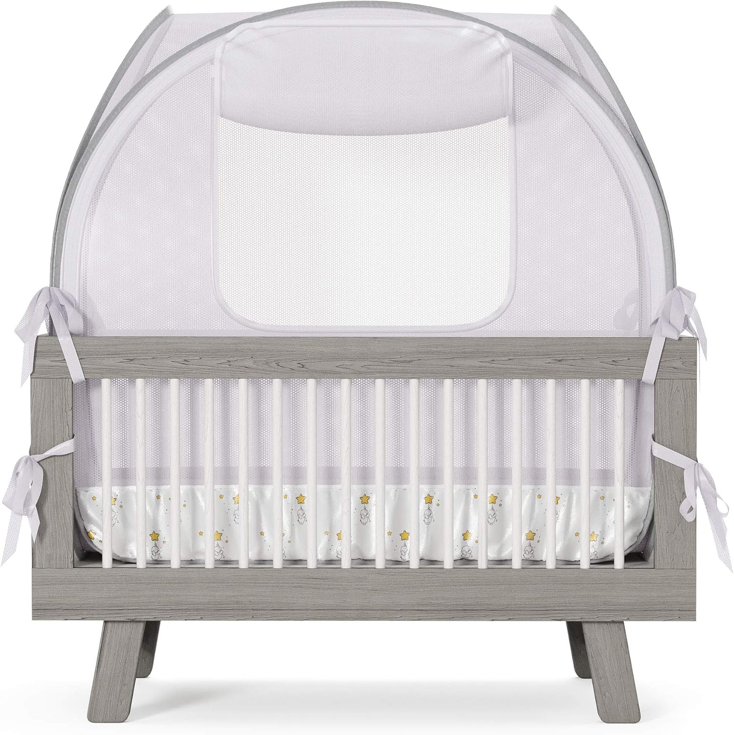 Nahbou Baby Crib Tent - Crib Canopy: Net Cover Crib Tent to Keep Baby from Climbing Out and Safety Crib Tent to Keep Cats Out. Popup Crib Net and Crib Cover Protects Against Mosquito Bites & Toddlers