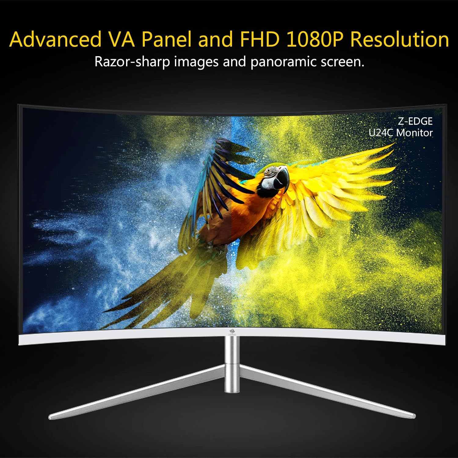 Z-Edge IPS Monitor Bundle [24-inch & 27-inch 2 Pack], 1920x1080P(U24C)+4K(U27P4K) Resolution LED Backlight Monitor, with 75Hz Refresh Rate, 178° Wide View Angle, Built-in Speakers, VGA+HDMI