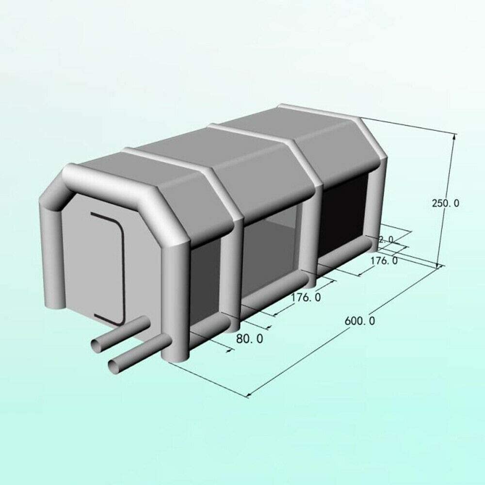 DENSET 20x10x8 ft. Paint Booth Portable Spray Paint Car Tent with 2 Filter System Inflatable