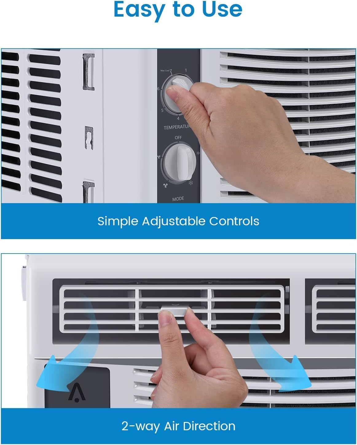 5000 BTU Air Conditioner Window Unit with Easy-to-Use Mechanical Controls, Window AC Unit Fast Cooling up to 150 Sq.Ft. Energy Savings, Quiet Operation, 110-115V