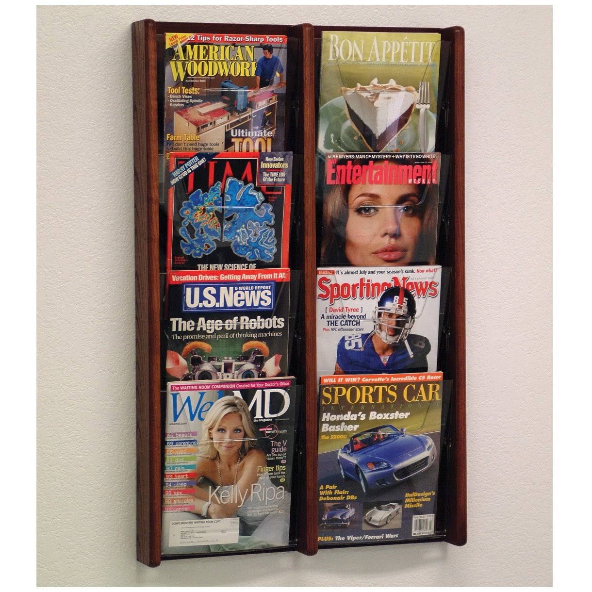 Wooden Mallet AC34-8BK 4 x 2 in. Stance 8 Pocket Wall Display - Black u0026 Mahogany