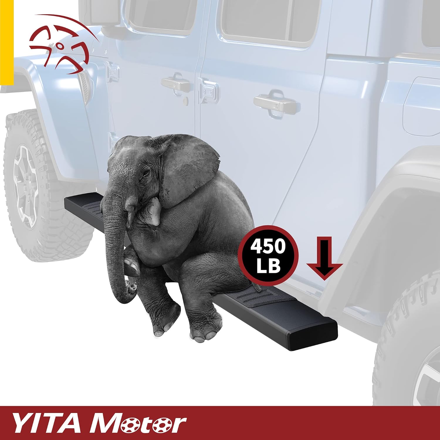 YITAMOTOR 6 inches Running Boards Compatible with 2020-2022 Jeep Gladiator Crew Cab Pickup 4-Door Aluminum Side Step Nerf Bars Side Bars