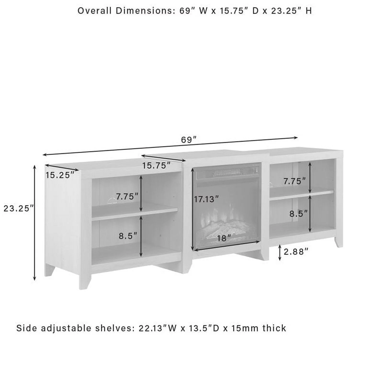 Crosley Furniture Ronin Wood TV stand for TVs up to 75" in Dark Walnut