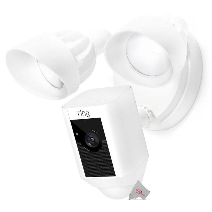 Two Ring Floodlight Cam Wired Plus Motion-Activated 1080p HD White