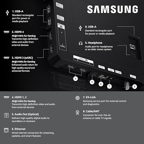 Samsung 55-Inch Class OLED S90F 4K Smart TV (2025 Model) NQ4 AI Gen3 Processor, 4K AI Upscaling Pro, OLED HDR +, Motion Xcelerator 144Hz, Samsung Vision AI, Alexa Built-in