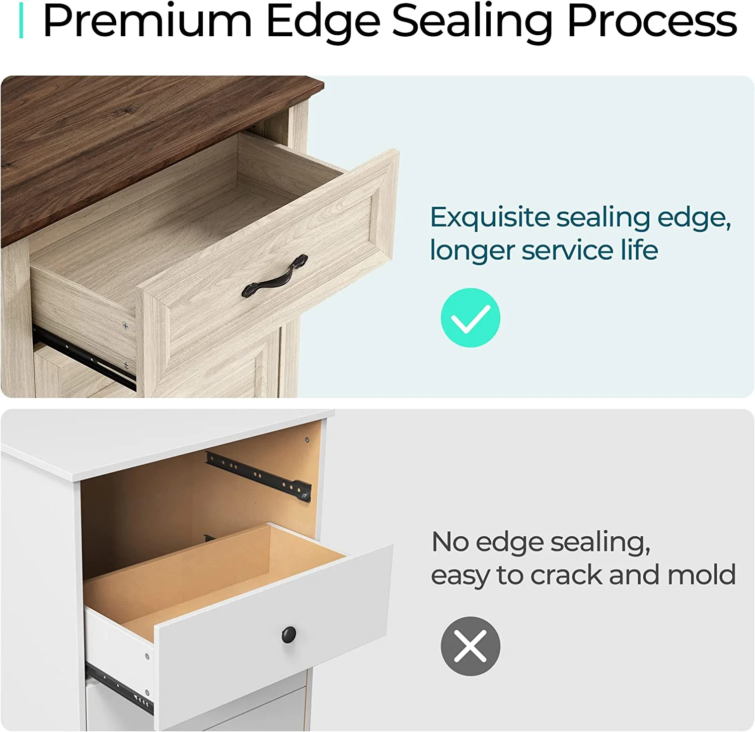 Beige Dresser for Bedroom, 5 Drawer Dresser with Metal Handles, Chest of Drawers, Tall Dresser for Living Room, Entryway, and Closet