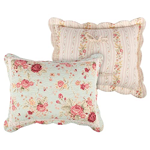 Greenland Home Antique Rose 100% Cotton Shabby Chic Bedspread Set, 3-Piece King, Blue