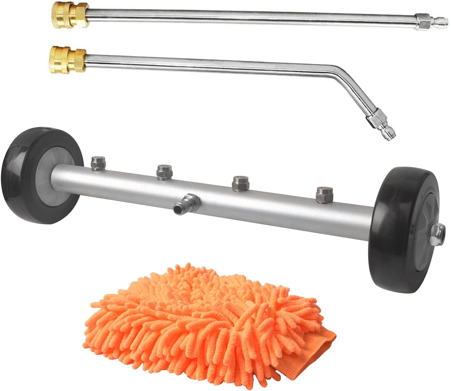 SZWENXIN Dual-Purpose Undercarriage Pressure Washer Cleaner Underbody Car Washer Water Broom 16 Inch Undercarriage Washer 4000 PSI with Cleaning Gloves