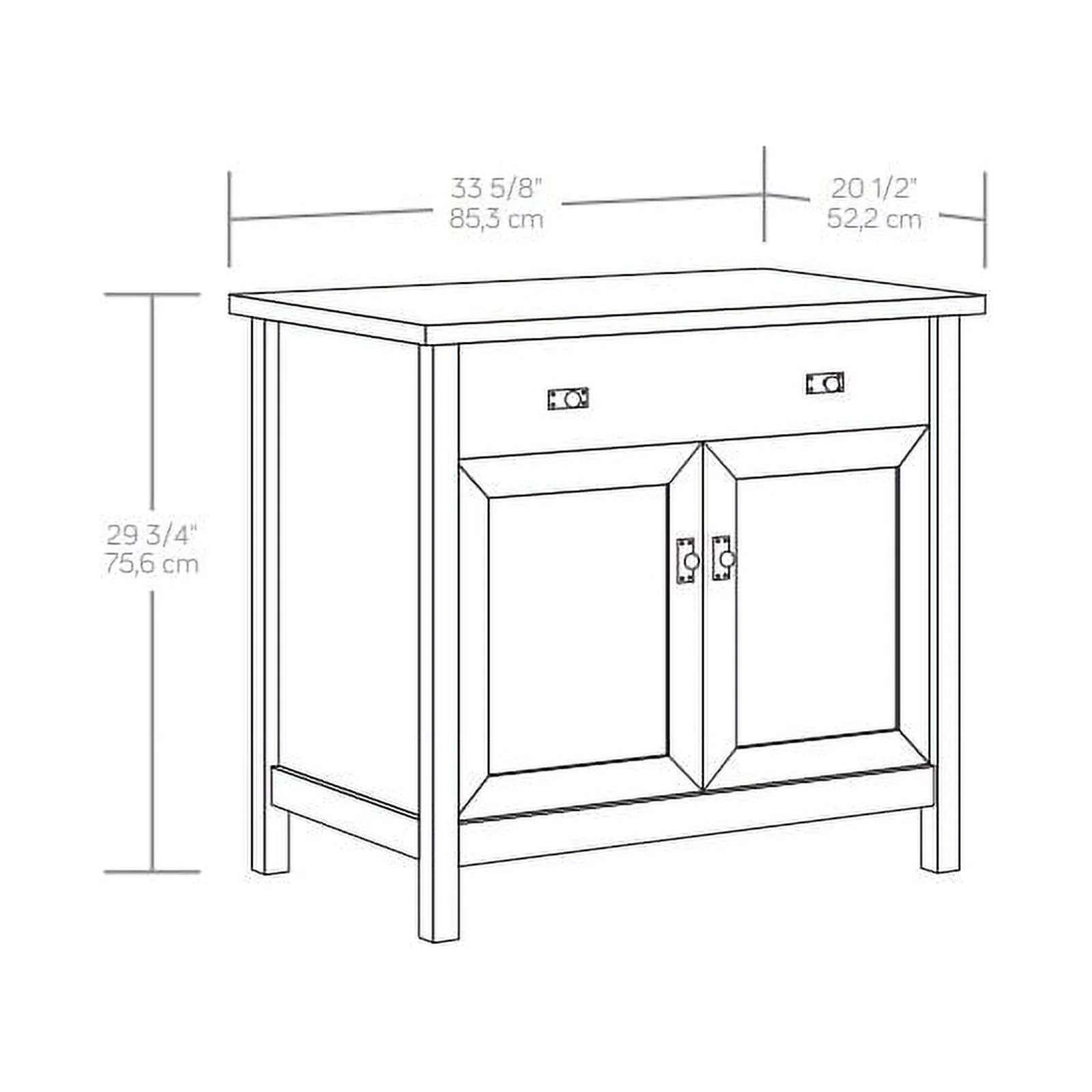 Sauder Cottage Road Engineered Wood Library Base in White Finish