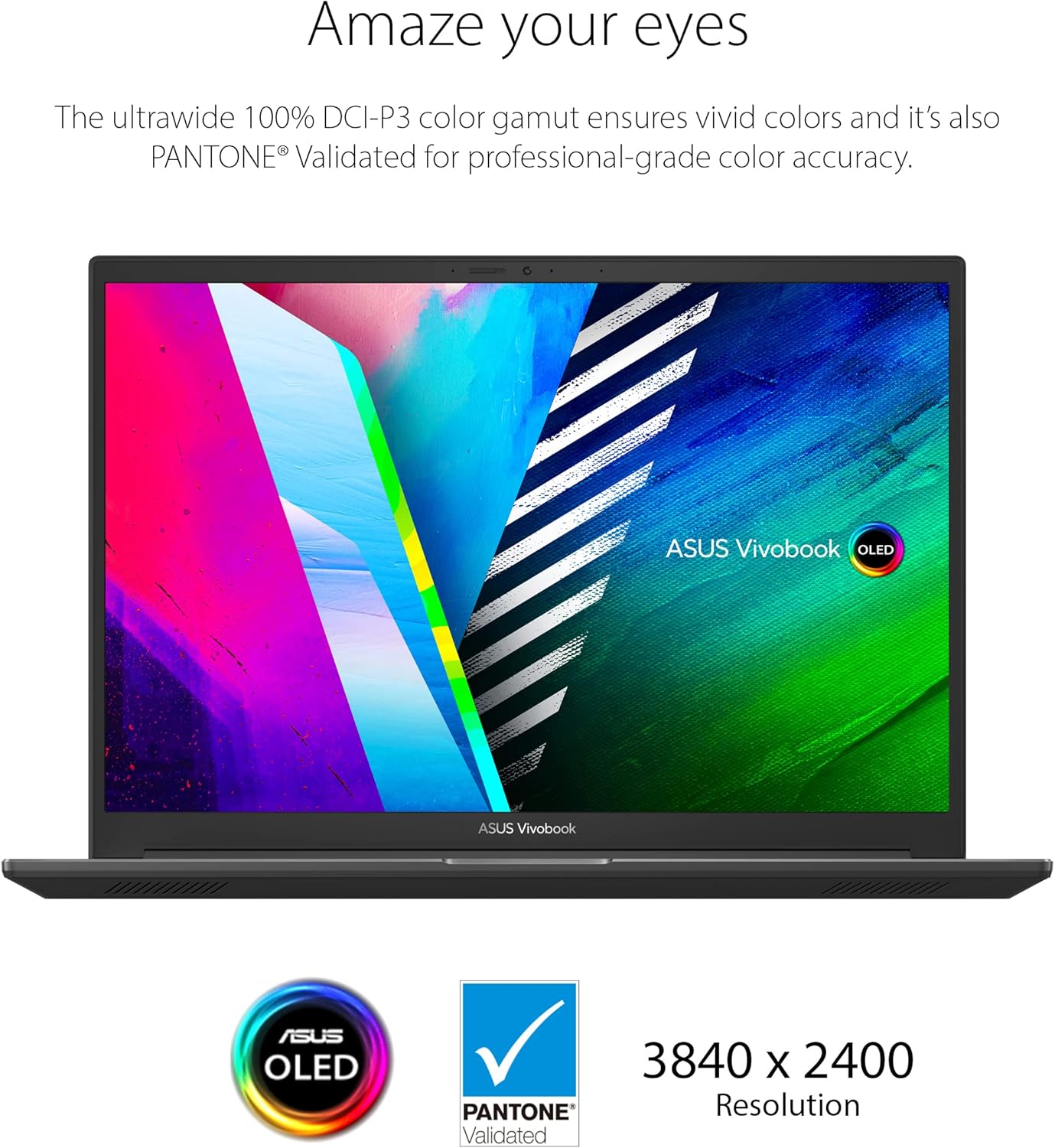 ASUS VivoBook Pro 16X OLED Slim Laptop, 16" 4K 16:10 Display, AMD Ryzen 9 6900H CPU, NVIDIA GeForce RTX 3050 Ti, 32GB RAM, 1TB SSD, Windows 11 Home, 0°Black, M7600RE-XB99,Gray
