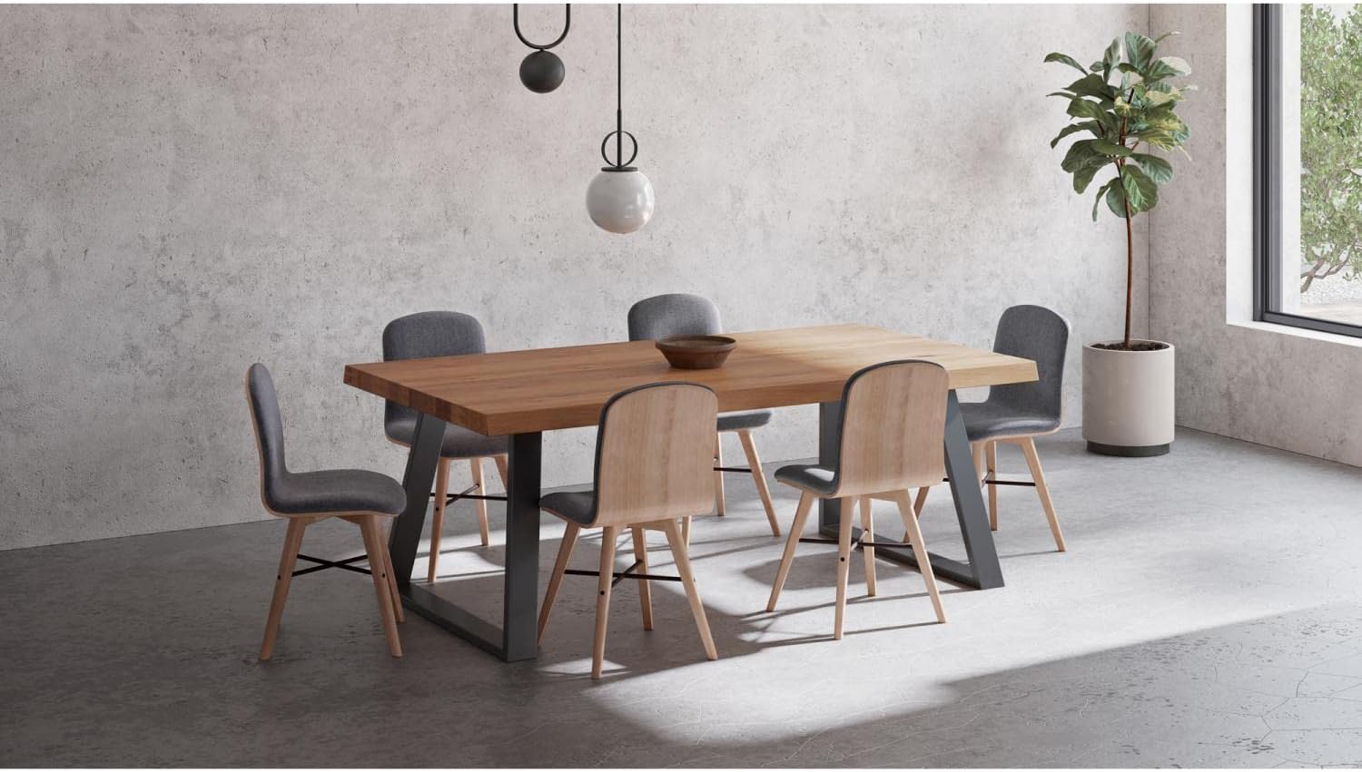 Moe's Home Collection Mila Live Edge Rectangular Dining Table