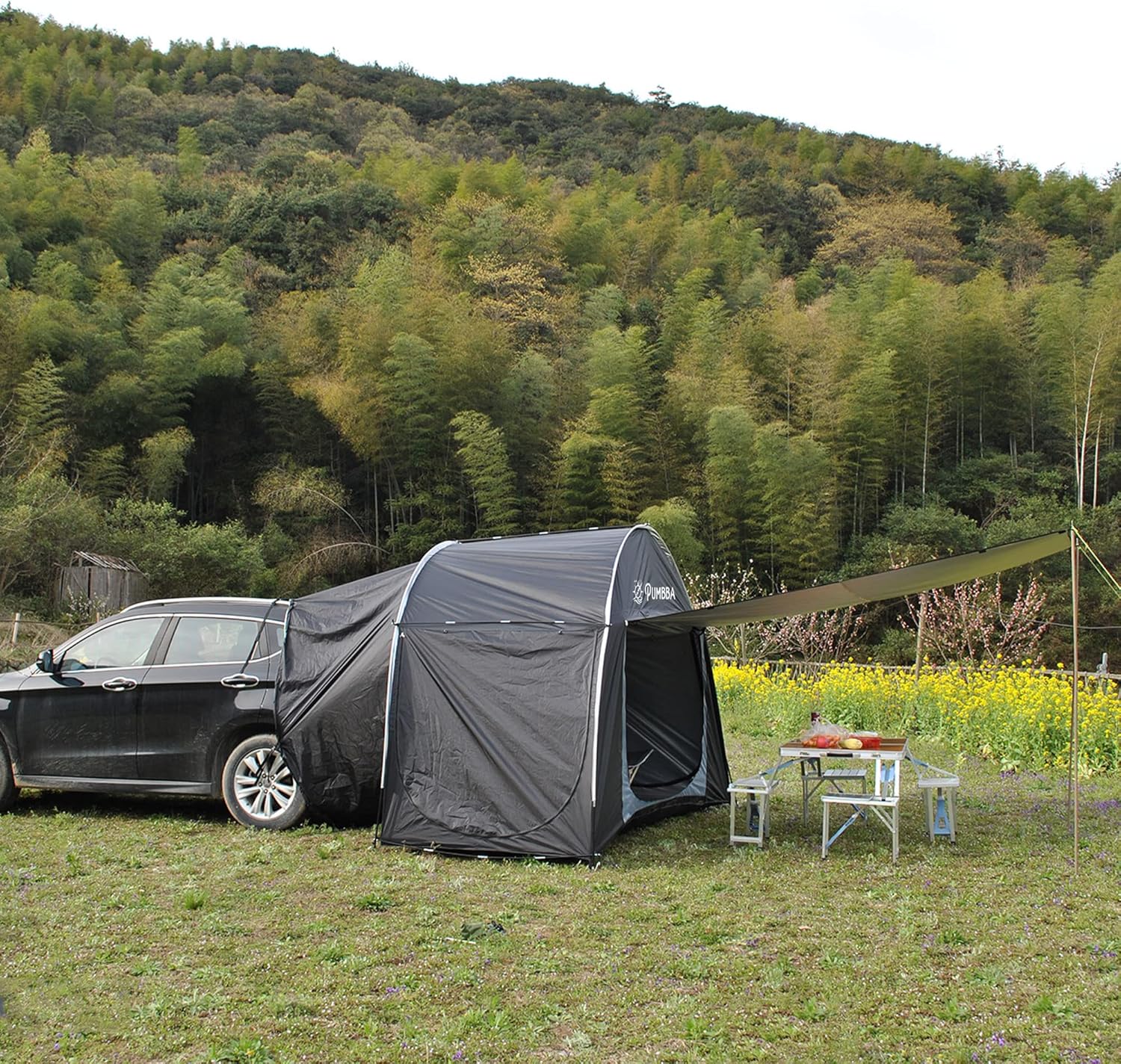 SUV Tents for Camping with Tall Hall - Car Tent with Screen Room - Car Camping Tents Outdoor Camping Tent Screen Tent (Black)