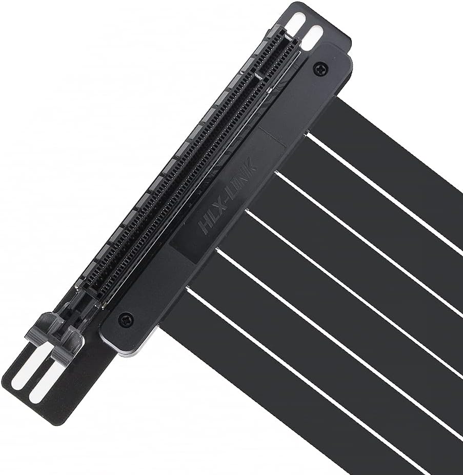 Qingsea Pcie Riser Extension Cable PCI-E 4.0 x 16 Vertical GPU Mount Cable High Speed PCI Express Riser Card 90 Degree for Computer Riser Cable(25CM)