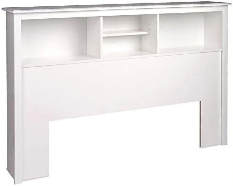 Modern Wood Full Queen Bookcase Headboard In White