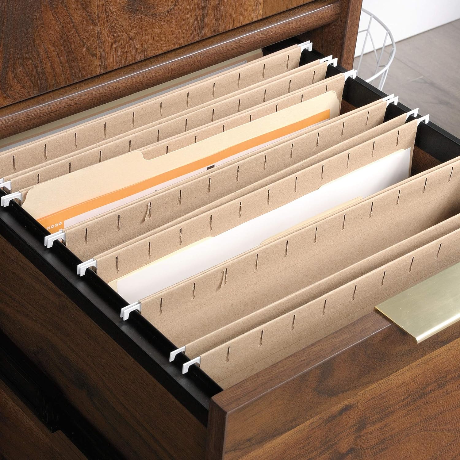 Sauder Clifford Place Storage Cabinet with File, Grand Walnut Finish