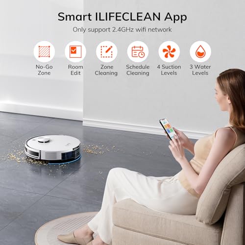 ILIFE V3s Pro Robot Vacuum Cleaner, Tangle-free Suction , Slim, Automatic Self-Charging Robotic Vacuum Cleaner, Daily Schedule Cleaning, Ideal For Pet Hair，Hard Floor and Low Pile Carpet,Pearl White